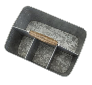 Nuevo diseño Caddy Galvanizado Metal Cubiertos Almacenamiento Caddy Utensilio Galvanizado Cubiertos Vintage Galvanizado Acabado Caddy Vintage - Product Image 6