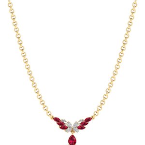REYES Minimaliste Fine Jewelry Poire Cut 2.75 Carat Rubis Gemstone Pendentifs Dernier Design Pendentifs Moissanite en Argent Sterling 925 - Product Image 6