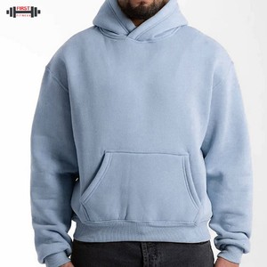 Sweat à capuche de coupe régulière avec logo personnalisé sans ficelle éponge française de haute qualité 100% coton lourd hiver polaire pour hommes 300g sweat à capuche doublé - Product Image 5