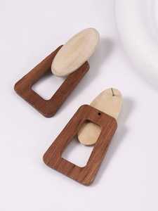 Pendiente de madera y diseño de la mejor calidad Pendiente moderno de madera y resina para mujeres y niñas Joyería - Product Image 4