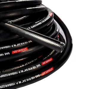 High pressure one or multiple layers of braided or spiraled steel wire rubber hydraulic hose in smooth or canvas surface