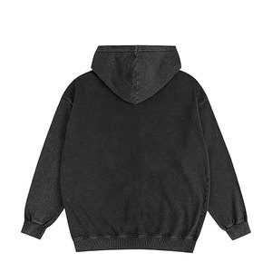 Sweats à capuche élégants pour hommes lavés à l'acide Sweats à capuche de grande taille personnalisables de haute qualité pour hommes pour des basiques confortables Sweat à capuche mélangé en coton - Product Image 2
