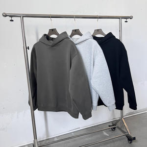 Design de mode unisexe surdimensionné 350GSM polaire coton large sweat lourd hommes Boxy Fit recadrée sweats à capuche Logo personnalisé - Product Image 6