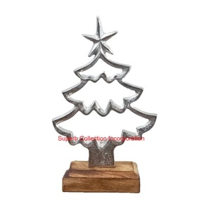 Sculpture moderne en métal de renne avec base en bois Décoration de table de Noël sculptée à la main de qualité supérieure Prix de gros - Product Image 4
