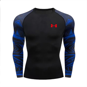 Protection solaire seconde peau respirant Compression chemise hommes Rashguard Jiu Jitsu Fitness Gym course en plein air sport Rash Guard - Product Image 5