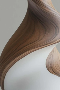 Vase de table en bois dur naturel fait main au design moderne et minimaliste pour la décoration de salon, chambre, bureau et maison - Product Image 2