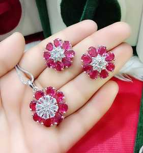 American Diamond Sparkling pendant Indian Jewellery set with same matching <b>earrings</b> and pendant <b>chain</b> for all function and party - Product Image 5