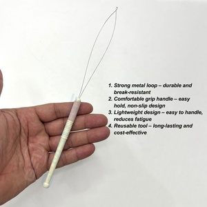 Hair Extension Loop Tool for Micro & Nano <b>Beads</b> Installation – Professional Pulling <b>Needle</b> Threader with Anti-Slip Grip Handle - Product Image 3