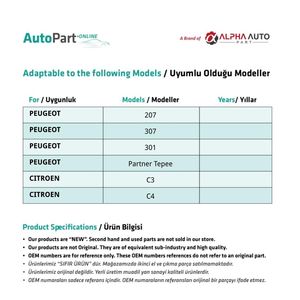 Repuestos Compatibles con Peugeot, Pomo de Palanca de Cambios para Peugeot 207 307 301 Partner Tepee - 5 Velocidades - Cromado Mate - Product Image 2