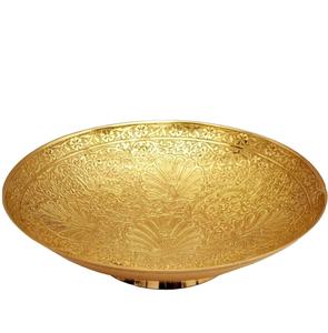 Cuenco de aluminio clásico para servir, vajilla con diseño de flores, color dorado, forma redonda, tazón de Metal para fruta - Product Image 4