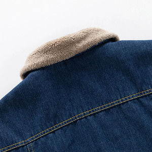 2025 nueva moda liso lavado algodón Casual Color sólido calidad al aire libre invierno moda hombres Denim Jeans chaqueta - Product Image 3