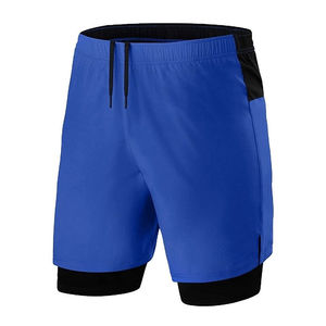 Pantalones cortos de fitness personalizados para hombre de estilo Otoño, ropa para correr de gimnasio con cintura elástica seca con tela de lona sólida de estilo Hip Hop - Product Image 1