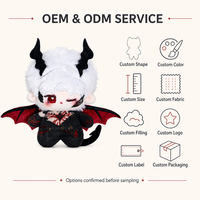 Peluche personnalisée de 10 cm, figurine de chauve-souris démoniaque à cornes et ailes, jouet en peluche doux, OEM ODM, vente en gros