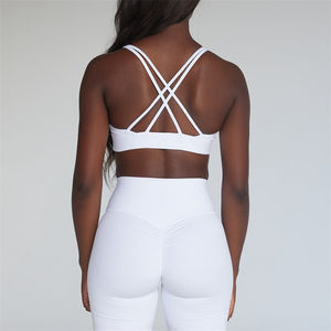 Ensemble de shorts de sport pour femmes, taille plus, été, logo personnalisé, 2 pièces, fitness, yoga, séchage rapide, spandex/nylon - Product Image 3