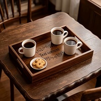 Handgemaakt dienblad van massief hout, ontbijttafel & ottomane dienblad, duurzaam keukenaccessoire & woondecoratie