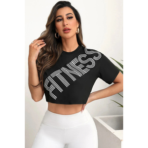 Camiseta de entrenamiento de compresión personalizada para mujer, Camiseta deportiva de manga corta para Yoga y Fitness, ropa deportiva transpirable de verano - Product Image 1
