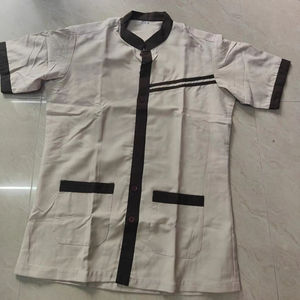 Unisex 100% algodón tejido ropa de trabajo personalizable verde Hotel personal Limpieza uniforme Formal manga corta otoño 220 gramos - Product Image 1