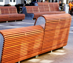 Contemporary Outdoor Wooden <b>Bench</b> With Integrated Planter Eco-Friendly Design - Product Image 5