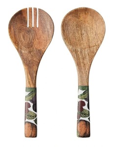Ensemble de cuillères de service en bois faites à la main de qualité supérieure, en bois d'acacia écologique, avec manche en résine, design classique, ustensile de cuisine pour couverts - Product Image 6