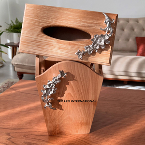 Caja de pañuelos de madera al por mayor, accesorios creativos de baño personalizados, caja de pañuelos con logotipo personalizado para el hogar, caja de pañuelos de nuevo diseño - Product Image 1