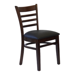 Sedia da Bar/Sala da Pranzo in Legno Stile Fattoria Contemporanea con Seduta in Pelle PU - Product Image 3