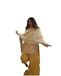 최고의 바느질 여성 Salwar Kameez 인도 파키스탄 멋진 파티웨어 드레스 최고 판매 멋진 여성 파티웨어