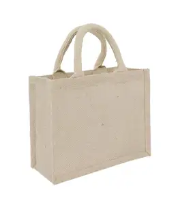 100% Exported Custom Logo Printed Promotion Linen Hessian Tote Bag Foldable Reusable Jute Custom Large Beach Bag Shopping Bag