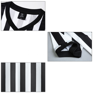 Maillot de football pour jeunes de haute qualité T-shirt de football à col en V à rayures personnalisées - Product Image 4