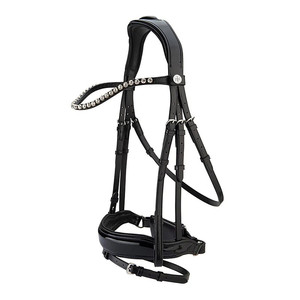 Snaffle Bridle noir western Nouvelle Personnalisation Mode E Unique Solide Plaine Blanc Haut de gamme À La Main - Product Image 2