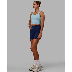 <b>Women's</b> Cropped Gym <b>Tank</b> <b>Top</b>-Breathable <b>Knitted</b> Casual Staple Active Wear in Glacial Blue - Product Image 5