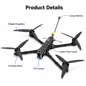 Drone FPV Quadricoptère 10 Pouces avec Châssis en Fibre de Carbone, Moteur Brushless, Caméra FPV, Capacité de Charge de 3 kg, OEM ODM - Product Image 4