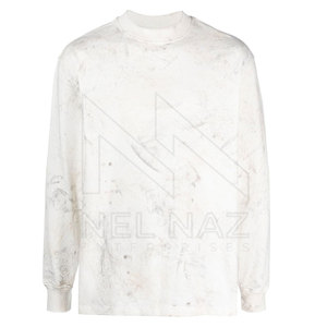 2023 Hot Design Sweat-shirt en coton pour hommes avec col rond OEM Custom Made Plain Dyed Acid Wash pour l'hiver - Product Image 5