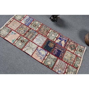 Tapis classique turc vintage 21x48 pieds laine beige fait à la main motif rectangle abstrait soutenu en latex pour une utilisation dans le couloir - Product Image 4