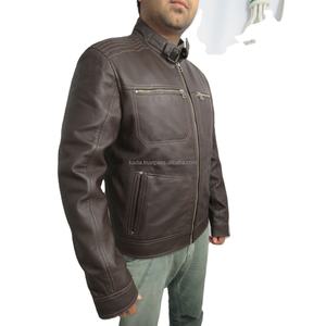 แจ็คเก็ตหนังแท้สไตล์ใหม่สั่งทำพิเศษ แจ็คเก็ตหนังแฟชั่นรักษ์โลกสำหรับผู้ชาย - Product Image 2