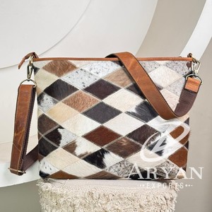 Nueva llegada grande de cuero de vaca Hairon Patchwork bolsos de mano Popular clásico de cuero genuino bolsos de hombro casuales para las mujeres - Product Image 1