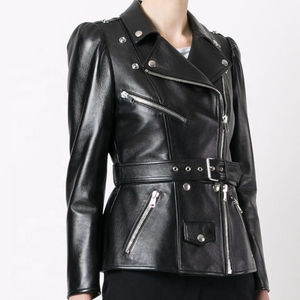 Veste en cuir d'hiver pour femmes, nouvelle mode, tailles adultes, tissu satiné respirant, doublure en lin tanné, imperméable, écologique - Product Image 5