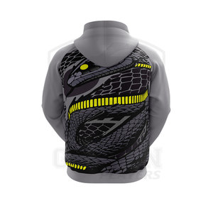 Vêtements décontractés Logo personnalisé Conception Noir/Gris Sweats à capuche pour hommes Custom Made Couleur Capuche à manches longues Sublimation Hoodie - Product Image 3