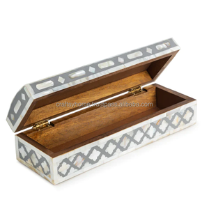 Caja de joyería con incrustaciones de madreperla de resina para decoración del hogar, caja de anillo de Material de madera para decoración de cajas de salida de oficina en casa - Product Image 1