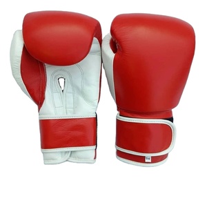 Gants de boxe professionnels en cuir véritable avec sangle de poignet, protection UV, couleur bleue personnalisable pour la pratique des arts martiaux - Product Image 4