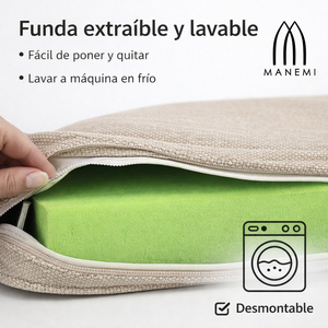 Coussin de banc long en mousse haute densité pour intérieur avec housse amovible et lavable à fermeture éclair – Rangement et supports pour chaussures - Product Image 5