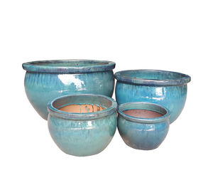 Meilleures ventes de pots de fleurs en céramique faits à la main pour plantes / pots en poterie émaillée de couleur mélangée Atlantis pour la maison et le jardin - Product Image 1