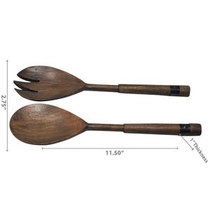Ecofriendly Wood & Epoxy Resin Handle <b>Salad</b> <b>Server</b> Tableware Resin <b>Salad</b> <b>Server</b> Spoon Cutlery <b>Salad</b> <b>Server</b> Home Hotel & Kitchen - Product Image 3