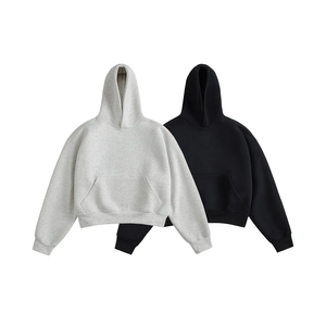 2025 gros hommes coton sweats à capuche épais polaire poids lourd surdimensionné Logo personnalisé imprimé sweats à capuche pour la saison d'automne - Product Image 6