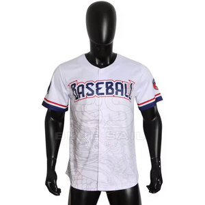 Jersey de béisbol al por mayor con la impresión de la sublimación del logotipo del equipo y el jersey de béisbol cómodo bordado - Product Image 1