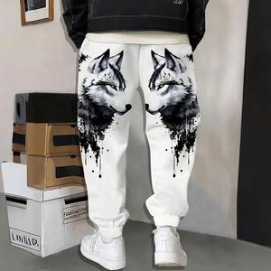 2025 nouvelle mode impression correspondant couleur pantalons de survêtement hiver épais chaud pantalon hommes ample décontracté poche cordon pantalons de survêtement - Product Image 2