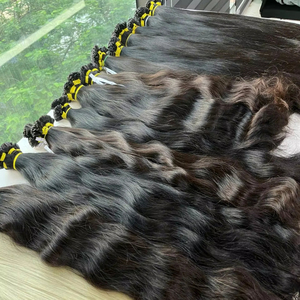 Alta calidad Super doble dibujado ondulado punta plana extensiones de cabello vietnamita suave y sedoso marrón y colores rubios - Product Image 1