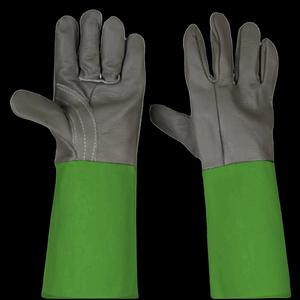 ถุงมือเชื่อม TIG หนังแพะสีน้ำตาลขาวคุณภาพพรีเมียม ด้านหลังทำจากโนเม็กซ์ เคฟลาร์  ความคล่องตัวสูง ทนความร้อน ป้องกันการบาดเจ็บ - Product Image 4