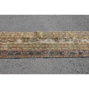 Alfombra de lana turca Vintage, diseño clásico de retazos verde y negro, rectángulo grande, 29x112 pies, látex, nueva alfombra de área grande para pasillo - Product Image 3