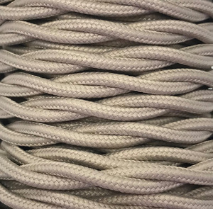 Striscia di 5 metri. Cavo decorativo in tessuto intrecciato beige opaco (CABEXT2P02) - Product Image 1