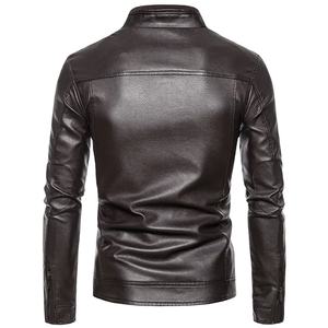 2026 automne et hiver nouveaux hommes mode belle tendance affaires loisirs revers moto cuir manteau mince élégant homme - Product Image 4